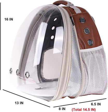 Front Extension Vented Pet Carrier Backpack for Large Cat up to 20 Pounds, Space Capsule Transparent Bubble Window Backpack for Large Cat Vet Visit Traveling and Hiking