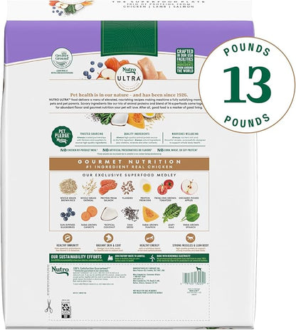 Nutro Ultra Adult Dry Dog Food with a Trio of Proteins from Chicken, Lamb and Salmon, 13 lb Bag