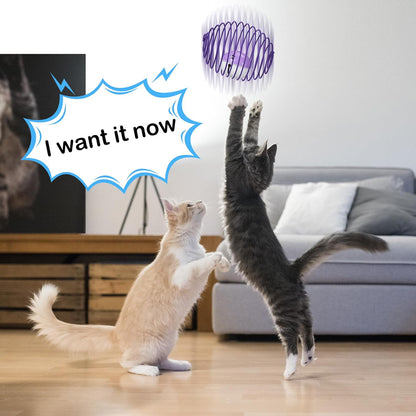 Jecery 5 Pcs Halloween Cat Spring Balls Toys Stretchable Rolling Balls Colorful Playful Coils Interactive Spring Action Toy Caged Rats for Kitten Cat Pet Supplies(Mouse and Bell,Multicolor,5 Pcs)