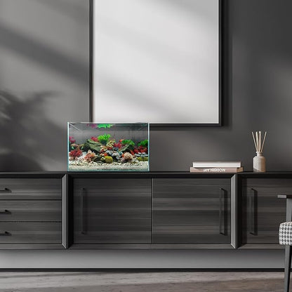 UNS Ultra Clear Rimless Tank - 9.3GAL | 35.2L - 17.71x11.02x11.02 | 45x28x28 CM, 5mm Glass Thickness, Leveling Mat Included - Low Iron, High Clarity Fish Tank w/ 45° Mitered Edge - [45U]