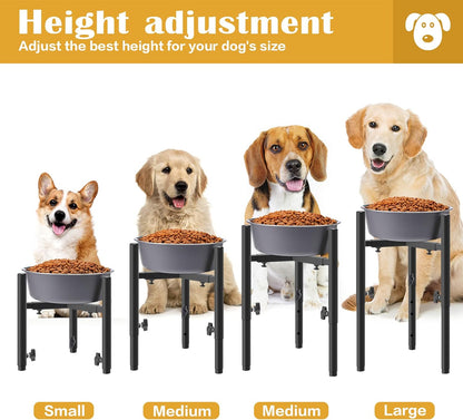 CSD Elevated Dog Bowl Stand - Durable, Adjustable, User-friendly, Stability & Floor Protection, Adaptive Feeding Solution