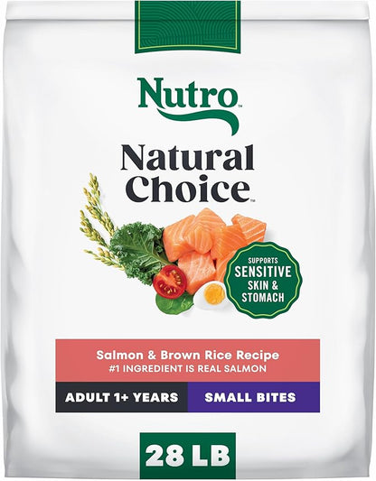 Nutro Natural Choice Salmon & Brown Rice Adult Small Bites Dog Food Recipe, 28 lb. Bag