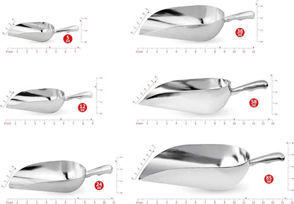 New Star Foodservice 34509 One-Piece Cast Aluminum Round Bottom Bar Ice Flour Utility Scoop, 5-Ounce, Silver (Hand Wash Only)