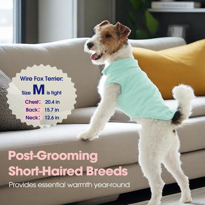 FUAMEY Dog Fleece Vest for Large Dogs,Warm Stretchy Dog Sweatshirts Pullover with Leash Hole Dogs Sweater Soft Pet Turtleneck Cozy Pet Vest Lightweight Sleeveless Blue XL