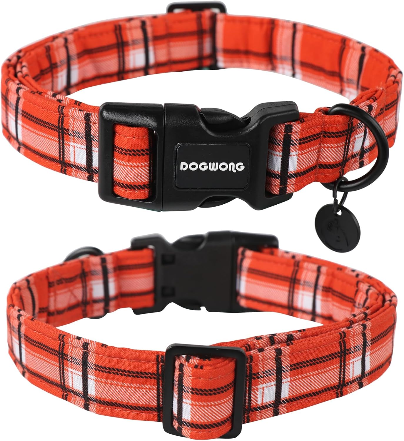DOGWONG Cotton Dog Collar, Heavy-Duty Fall Dog Collar Durable Soft Fabric Pet Dog Collars Cute Halloween Puppy Necklace for Small Medium Large Dogs