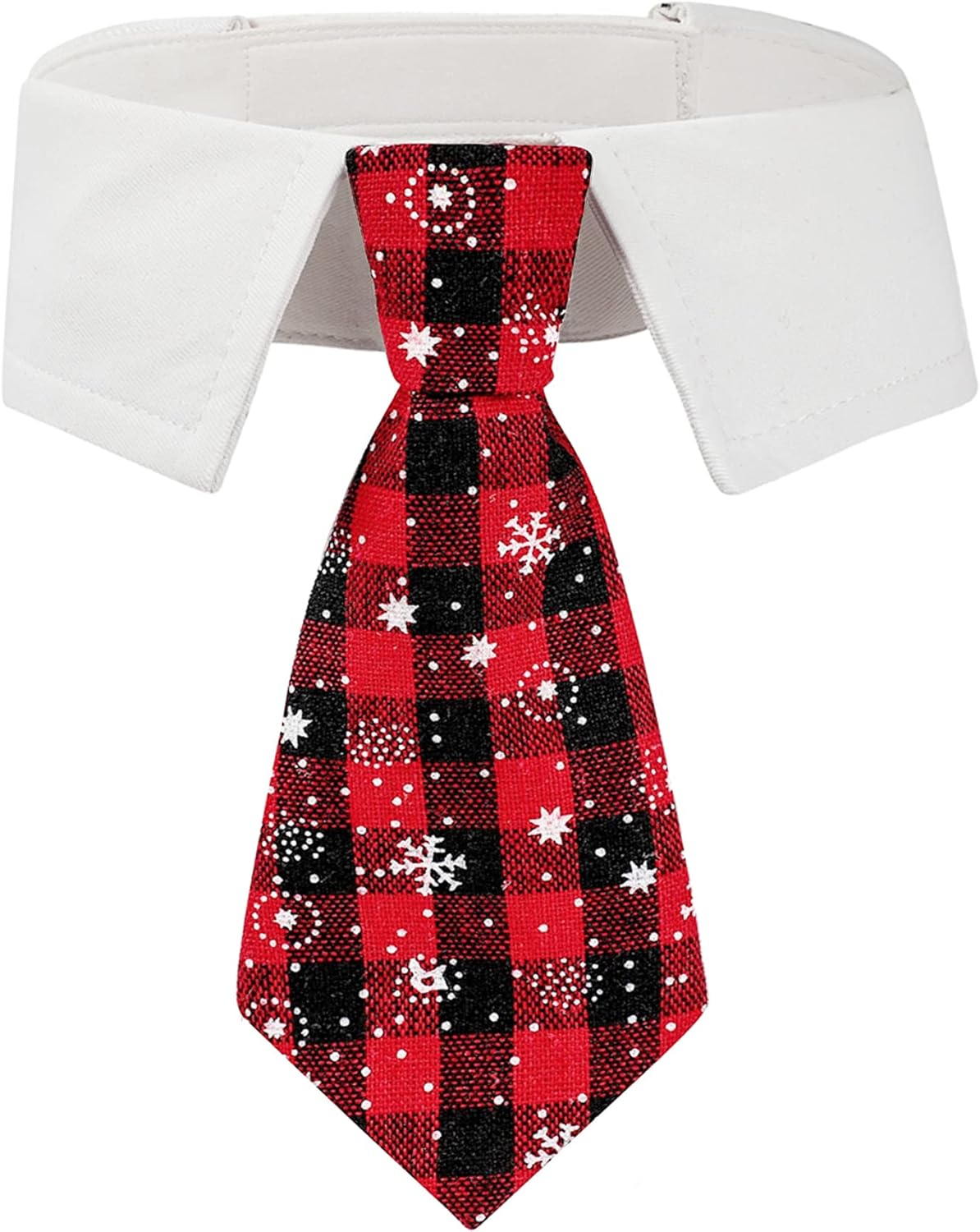 ADOGGYGO Christmas Dog Necktie Pet Tuxedo Christmas Dog Neck Tie Collar with Red Plaid Tie for Small Medium Large Dogs Pets (Medium, Red & Black)