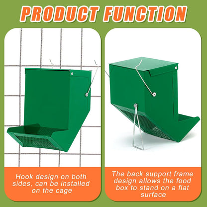 Maxcheck 2 Pack Rabbit Feeder and 12 oz Water Bottle for Cages Pet Food Water Dispenser with Lid Metal Feeders Outside for Guinea Pig Hamsters Chinchillas Gerbils and Other Small Animals(2 Lbs)