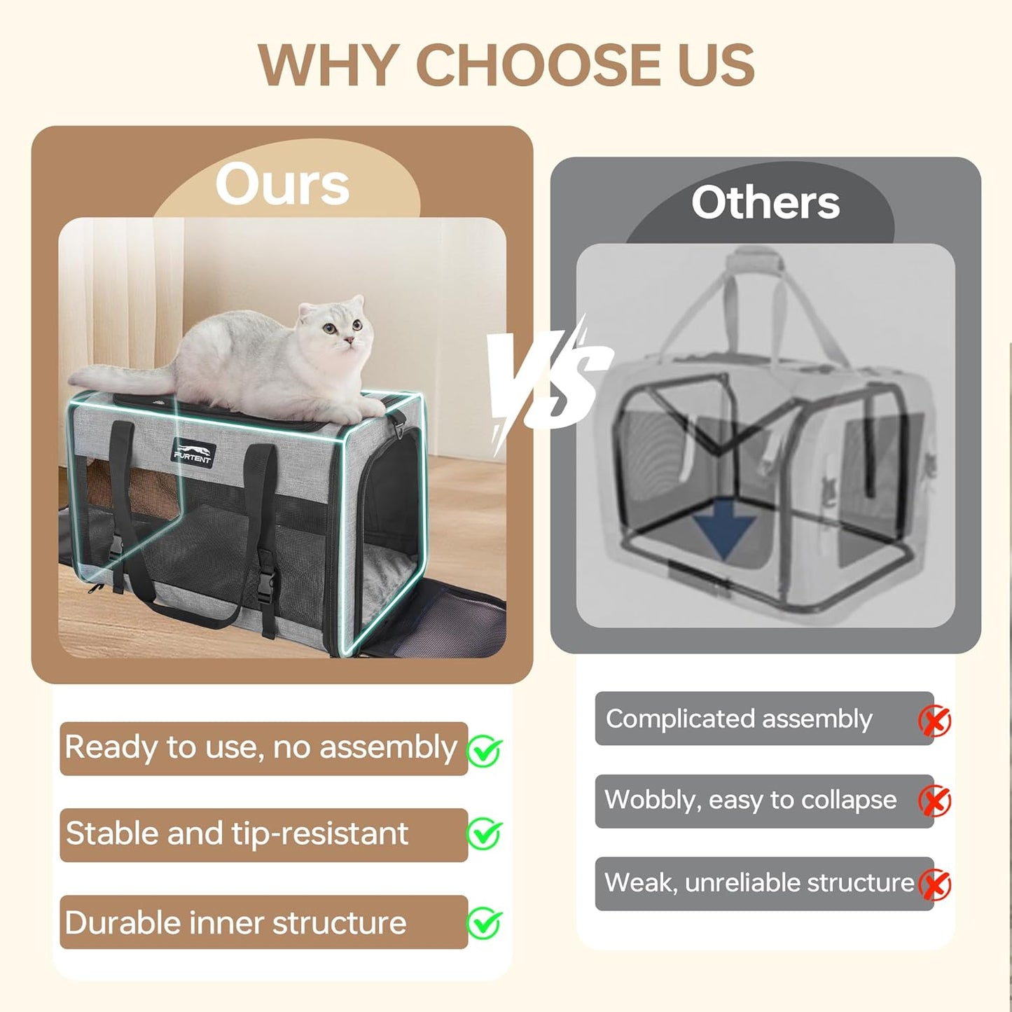 Soft Sided Two Cats Dog Carrier up to 25 lbs, Portable Mesh Pet Travel Bag for Medium Puppy Big Cats, Collapsible Puppy Crate Home Outdoor 20x13x13in, Grey