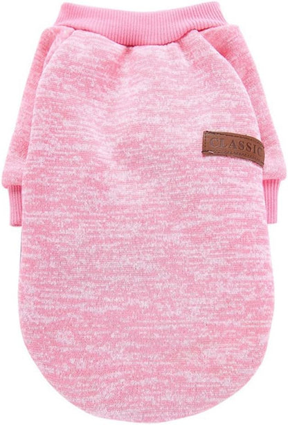 Jecikelon Dog Clothes Dogs Sweater Soft Puppies Clothing Winter Puppy Sweaters Warm Outfit for Dogs Small XXS XS Cat Apparel (Pink, M)