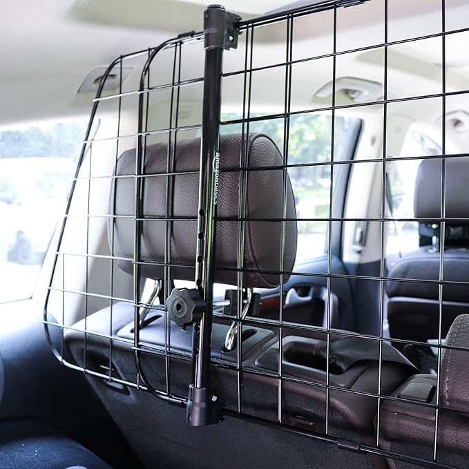 Amazon Basics Adjustable Dog Car Barrier for Vehicles, 59.72 x 5.20 x 16.46 in, Black