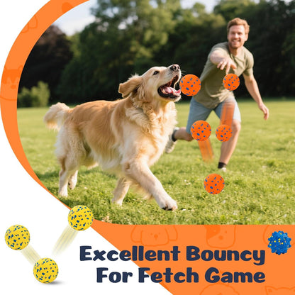 HIPPIH Dog Balls Interactive Tennis Balls for Dogs, Dog Toys for Aggressive Chewers, Tough Puppy Chew Toys for Teething, 3" Fetch Ball Water Toy for Small/Medium Breed, High Bouncy & Floating, 3 Pack