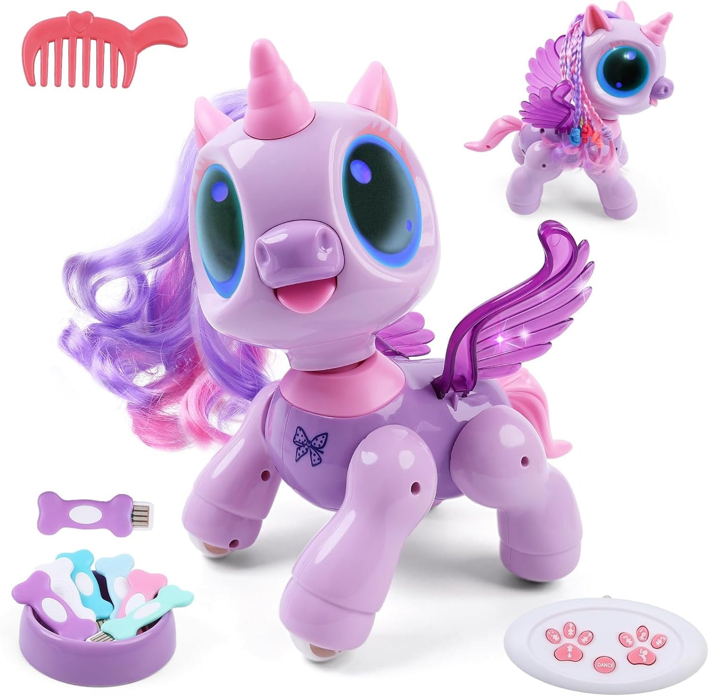 BIRANCO. Unicorn Robot Toys for Girls Age 3-5, Remote Control Electronic Pet, Gesture Sensing, STEM Play, Surprise Interactive Toy for Toddler Gifts and Kids Age 4 5 6+ Years Old