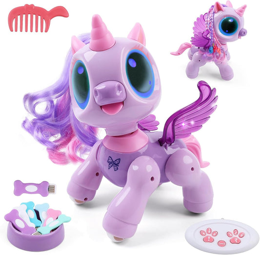 BIRANCO. Unicorn Robot Toys for Girls Age 3-5, Remote Control Electronic Pet, Gesture Sensing, STEM Play, Surprise Interactive Toy for Toddler Gifts and Kids Age 4 5 6+ Years Old
