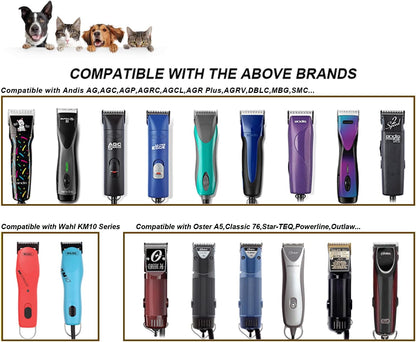7FW Wide Pet Dog Grooming Detachable Blades,Compatible with Andis,Oster A5,Wahl KM10 Clippers,Cut Length 1/8"(3.2mm)