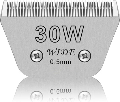 30W Wide Pet Dog Grooming Detachable Blades,Compatible with Andis,Oster A5,Wahl KM10 Clippers,Cut Length 1/50"(0.5mm),Fit for Larger Animals