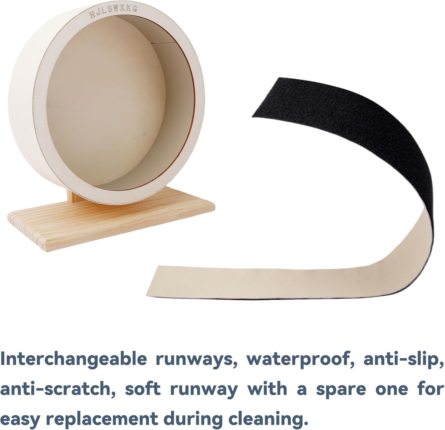 11.42in Silent Hamster Wheel with 2 Natural Chew Toys - Wooden Exercise Wheel with Removable Track, Quiet Spinner for Gerbils, Mice, Hamsters,Mouse,Syrian Hamster(11.42in)