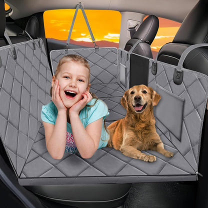 Back Seat Extender for Dogs-Large Space, Dog Car Seat Cover Hard Bottom Holds 420lb, Sturdy Backseat Extender for Dogs, Upgraded Material,Waterproof Dog Hammock for Car, SUV, Truck