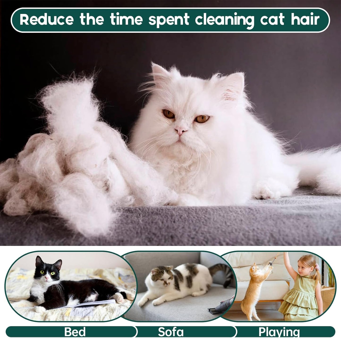 QBLEEV Cat Pajamas for Cats Only, Sticky Hair Cat Clothes, Prevent Lost Fur Kitten Onesie Shirts Costumes Outfits for Daily Wear Parties Photography, Cat Recovery Suit for Cats or Small Dogs