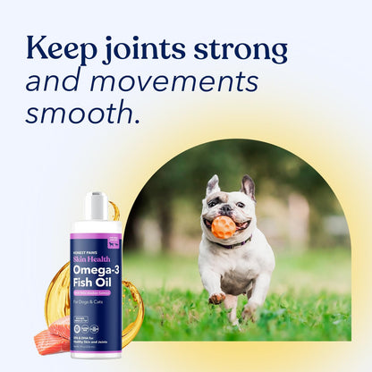 Honest Paws Wild Alaskan Salmon Oil for Dogs & Cats – Omega 3 Fish Oil Supplement for Skin, Coat, Joint & Heart Health – Natural, Sustainably Sourced, 8 oz