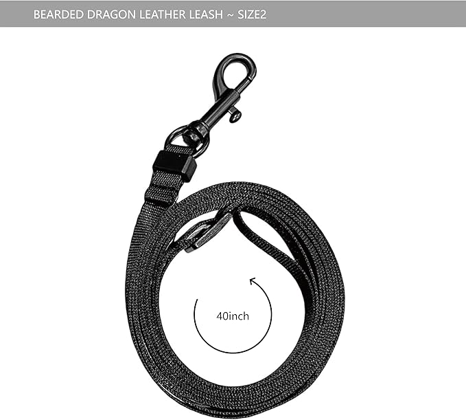 Bearded Dragon Leash and Harness Set, Beardie Carrier, Lizard Adjustable Harness with Leather Wings and Sling Bag, Reptile Small Pet Backpack Batwing Accessories (Black)