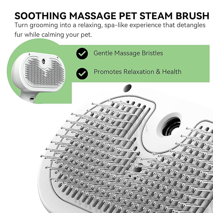 Pet Steam Brush, 3-in-1 Spray Hair Removal Comb for Dog and Cat, Steam for Shedding and Grooming, Spritz Defur Comb, Water Brush for Long & Short Haired Pets