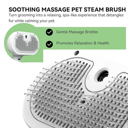 Pet Steam Brush, 3-in-1 Spray Hair Removal Comb for Dog and Cat, Steam for Shedding and Grooming, Spritz Defur Comb, Water Brush for Long & Short Haired Pets