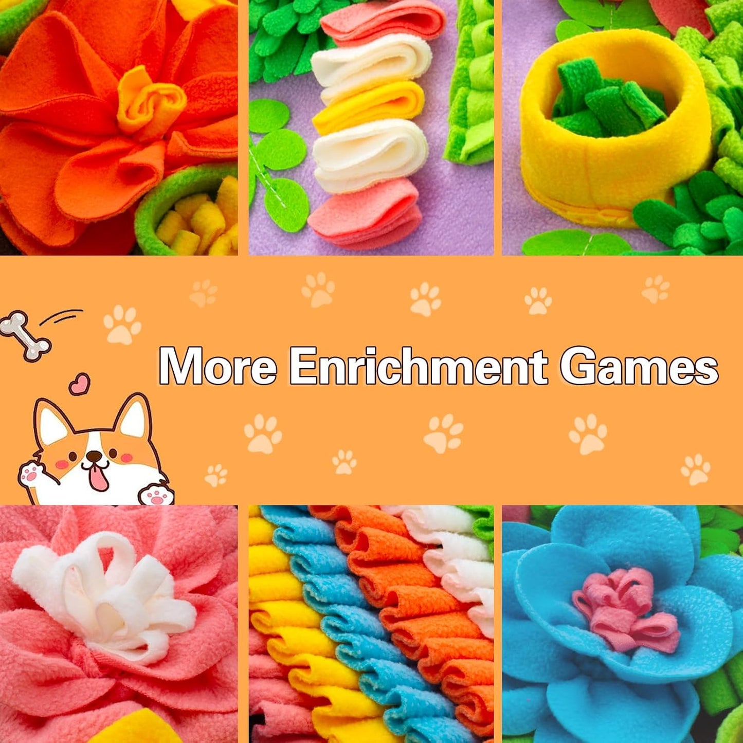 Snuffle Mat for Dogs, Sniff Mat Slow Feeding Mat for Small Pets Cats, Rabbits - Help Stress Relief and Training - Stimulate Your Pet's Foraging Skills! (Pink)