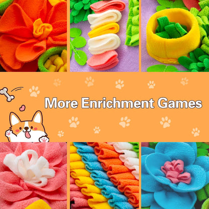 Snuffle Mat for Dogs, Sniff Mat Slow Feeding Mat for Small Pets Cats, Rabbits - Help Stress Relief and Training - Stimulate Your Pet's Foraging Skills! (Purple)