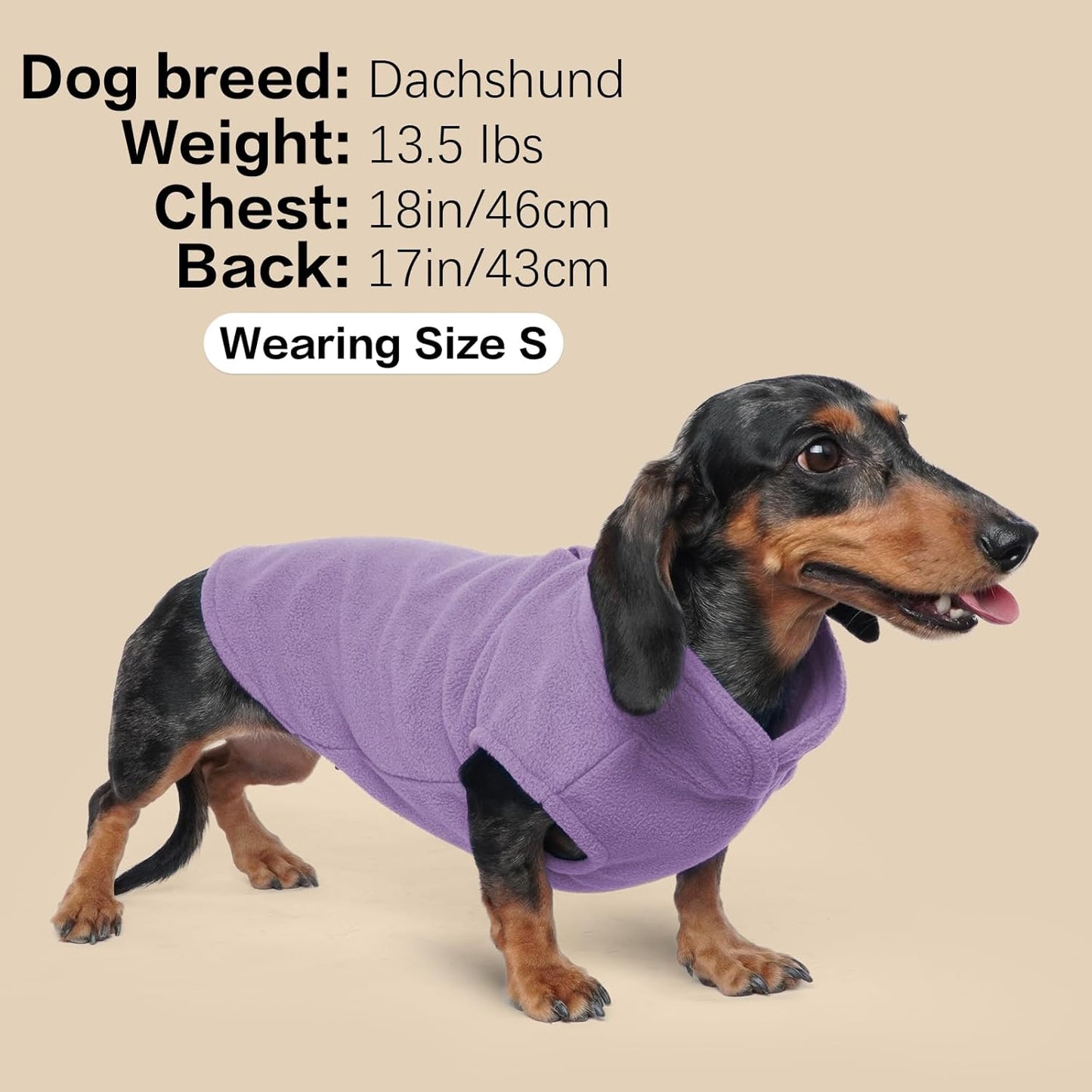 FUAMEY Dog Fleece Vest for Large Dogs,Warm Stretchy Dog Sweatshirts Pullover with Leash Hole Dogs Sweater Soft Pet Turtleneck Cozy Pet Vest Lightweight Sleeveless Purple XL
