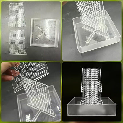 Bearded Dragon Feeder, Transparent Acrylic Chameleon Feeding Bowl, Reptile Terrarium & Aquarium Accessories, Climbable Bug Food Bowl for Lizard Frog Gecko