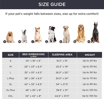 Bedsure XL Plus Orthopedic Dog Bed for Extra Large Dogs - Waterproof XLarge Dog Cat Bed, Comfort Couch Sofa with Washable Removable Cover, Pet Bed with Nonskid Bottom, Long Faux Fur-Multi Color, 48"