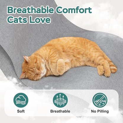 Self-Adhesive Cat Grooming Wrap, Cozy Cat Wrap for Cutting Nails, Breathable Anti-Scratch Cat Swaddle Bag for Brushing, Ear Cleaning, Dental Care, Medication, Injections, Grey S