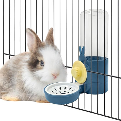 kathson Rabbit Water Dispenser for Cage 17 Oz Hanging Guinea Pig Water Bottle No Drip Gravity Automatic Bunny Water Bottle No Leak Small Animal Water Bottle for Chinchilla Ferret Hamster (Dark Blue)