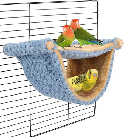 BWOGUE Winter Warm Bird Nest Bed Hanging Hammock Snuggle Hut Parrot House Tent Toy Bird Cage Perch for Parakeet Budgies Cockatiels Lovebird Cockatoo Finch Hamster Chinchilla Guinea Pig
