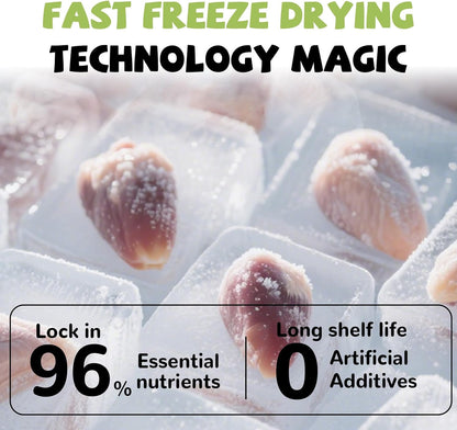 PAWUP Freeze Dried Chicken Heart Pet Treats, High Protein Freeze-Dried Pet Food for Dogs, Cats, Fresh Ingredient, 3.2 oz, Rawhide Free, Gluten&Grain Free