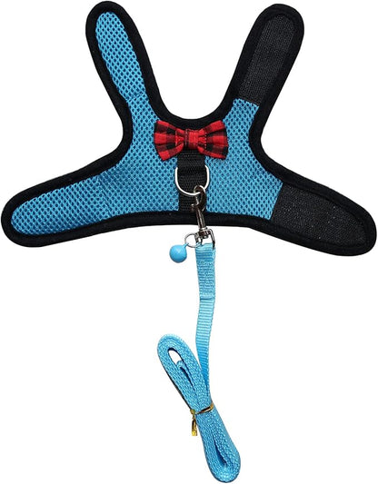Rypet Ferret Harness and Leash - Soft Mesh Small Pet Harness with Safe Bell, No Pull Comfort Padded Vest for Guinea Pig, Hamster, Rats and Similar Small Animals