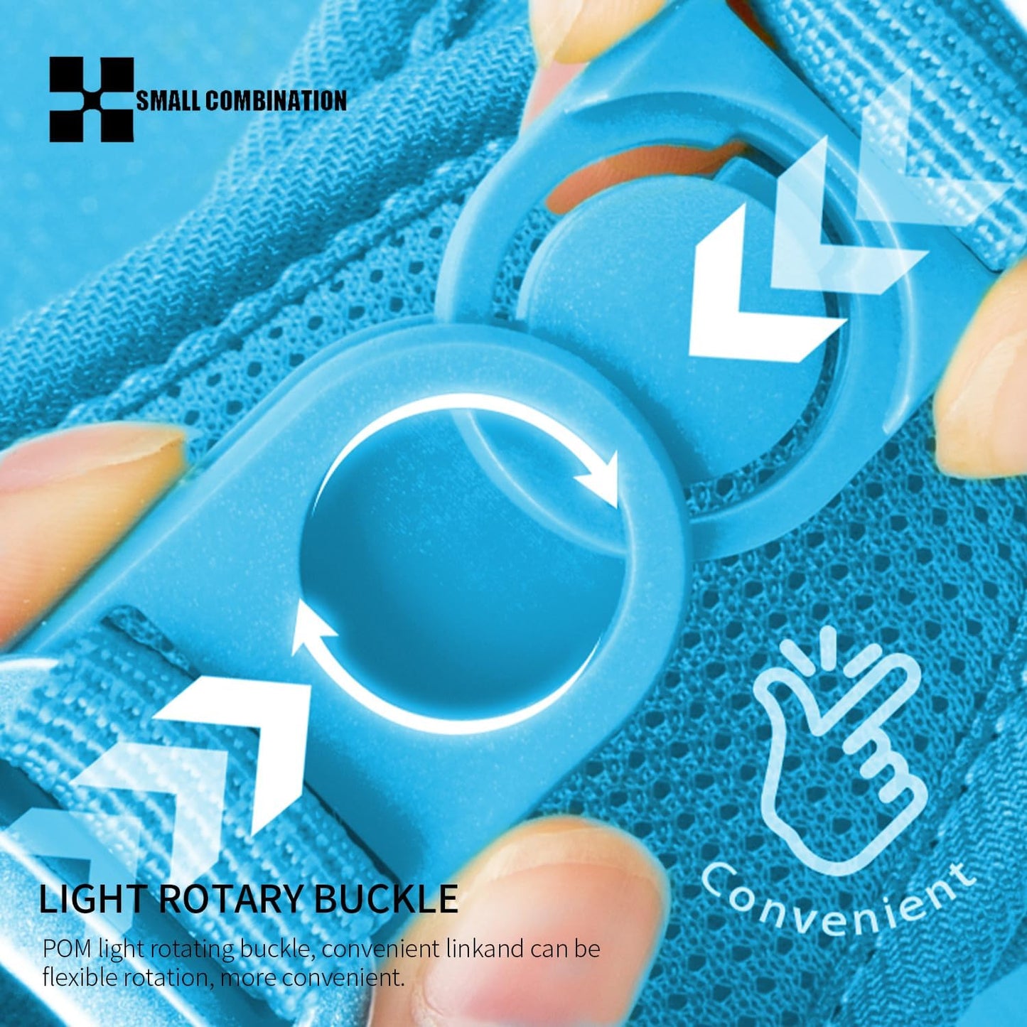 Adjustable Dog Harness with Leash, Reflective Mesh, No-Pull Design，Matching Lead Rope (SkyBlue, L)