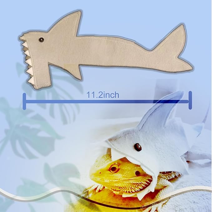 Black Bearded Dragon Carrier Set, Reptile Carrier Kit Includes Bearded Dragon Leash, Shark Costume, Bearded Dragon Harness Vest with Costume for Small Pets Travel