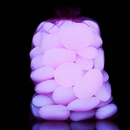 Shiny Stone Glow in The Dark Pebbles,Decorative Glow Stones,Fish Tank Aquarium Gravel,Glow Pebbles for DIY Garden Gifts Decoration(Big Size, 3-4cm, 400g/14.1oz) (Rose)