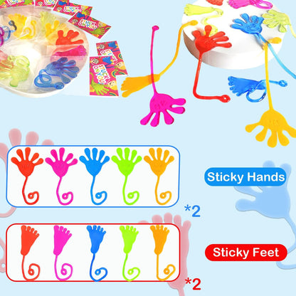 Large Sticky Hands & Feet Party Favors Supplies for Toddlers (20 PCS), Christmas Pinata Goodie Bag Stocking Stuffers Fillers for Kids,School Student Treats Treasure Box Prizes Toy Gifts for Boys Girls