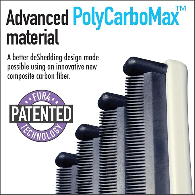 FUR4 deShedding Cat Brush for Long Hair Cats – Pet Hair Brush with 4 Carbon Fiber Edges – deShedding Tool Removes Loose Fur – Gentle & Effective Cat Grooming Brush for Shedding