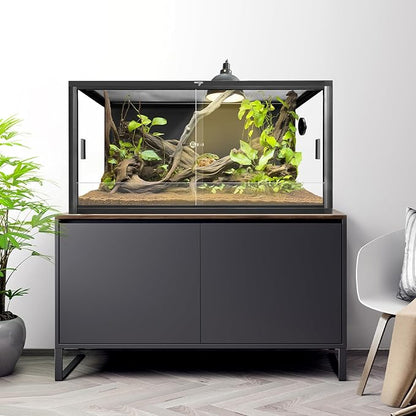 50 Gallon Reptile Tank, Large Terrarium for Bearded Dragons, Snakes, Leopard Geckos, Sliding Door & Top Ventilation, 36" x 18" x 18" Easy-to-Maintain Reptile Enclosure
