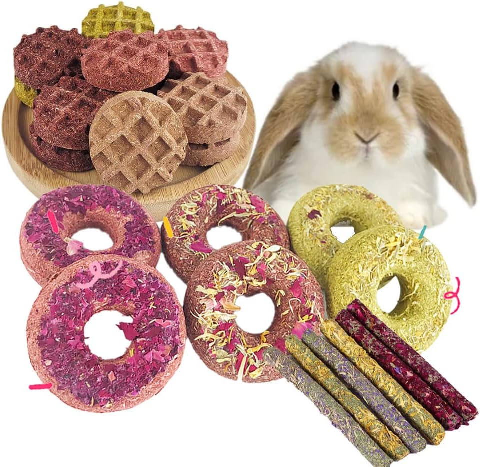 Dbeans Flourishing Rabbit Chew Toys 20PCS, Various Tastes, Rabbit Treats and Toys for Bunnies and Guinea Pigs, Promotes Dental Care and Digestion