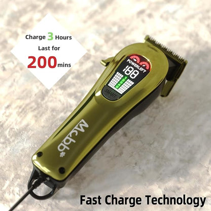 MCBB Dog Clippers - 5-Mode Heavy-Duty Grooming Kit With LED Display, Rechargeable, Auxiliary Light, Low Noise, Cordless Pet Tool