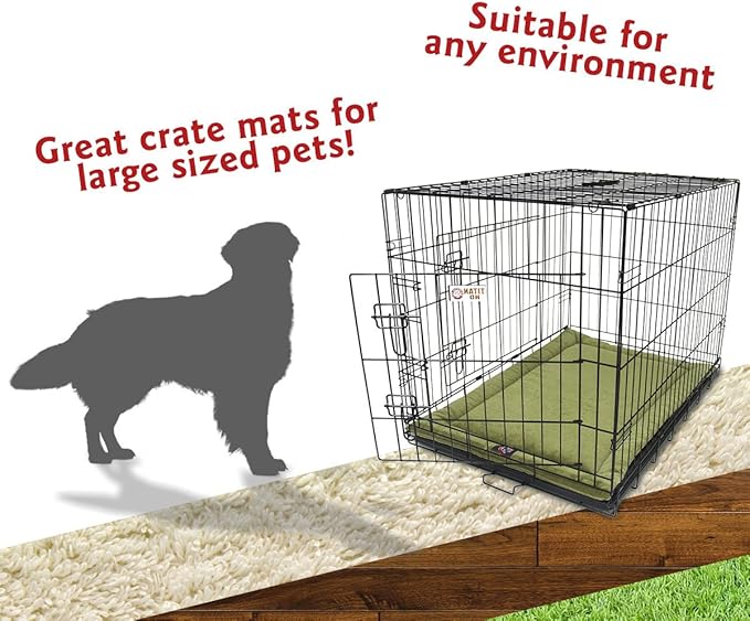 Majestic Pet Orthopedic Memory Foam Dog Crate Mat - Plush Pet Bed Pad for Crates & Kennels | USA Crafted | 42"x26" Villa Fern