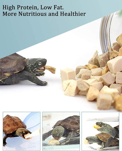 3 in 1 Meat Turtle Food - Chicken & Duck & Fish Meat Natural Freeze Dried Human-Grade Turtle Treats (8 OZ)