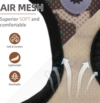 PUPTECK Adjustable Dog Harness Collar and Leash Set Step in No Pull Pet Harness for Small Medium Dogs Puppy and Cats Outdoor Walking Running, Soft Mesh Padded Reflective Vest Harnesses