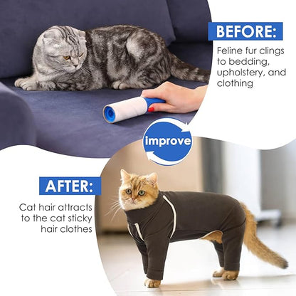 Coffee XXL Cat Recovery Pajamas - Long Sleeve, Prevents Hair Loss, Ideal for Post-Surgery Female Cats