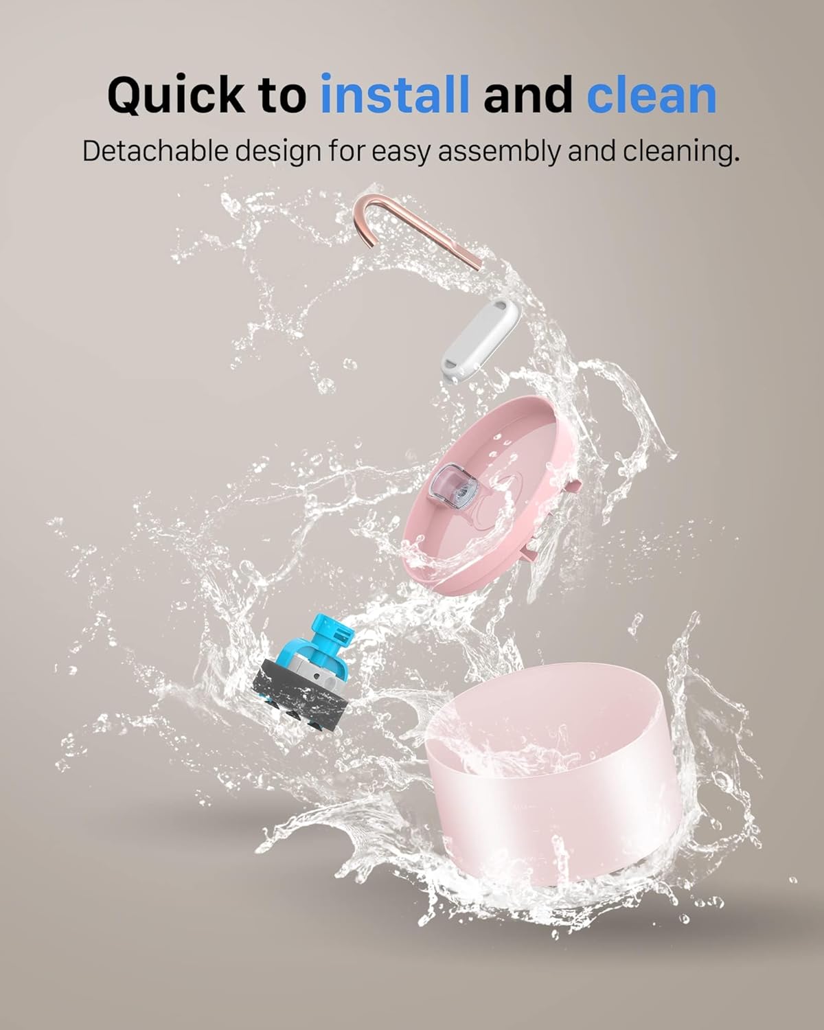 Cat Water Fountain Pink for Drinking: 67oz/2L Cat Fountain - Cute Pet Water Fountain for Cats Inside - Quiet Cat Drinking Fountain - Faucet Pet Fountain - Suitable for Kitty & Kitten - GIOTOHUN