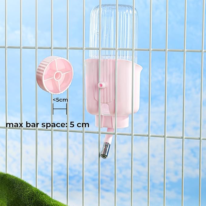 Pet Water Bottle for Cage Crate - 17oz No Drip BPA Free Water Dispenser for Small Animal Rabbit Guinea Pig Chinchilla Ferret Squirrel Hedgehog - Green